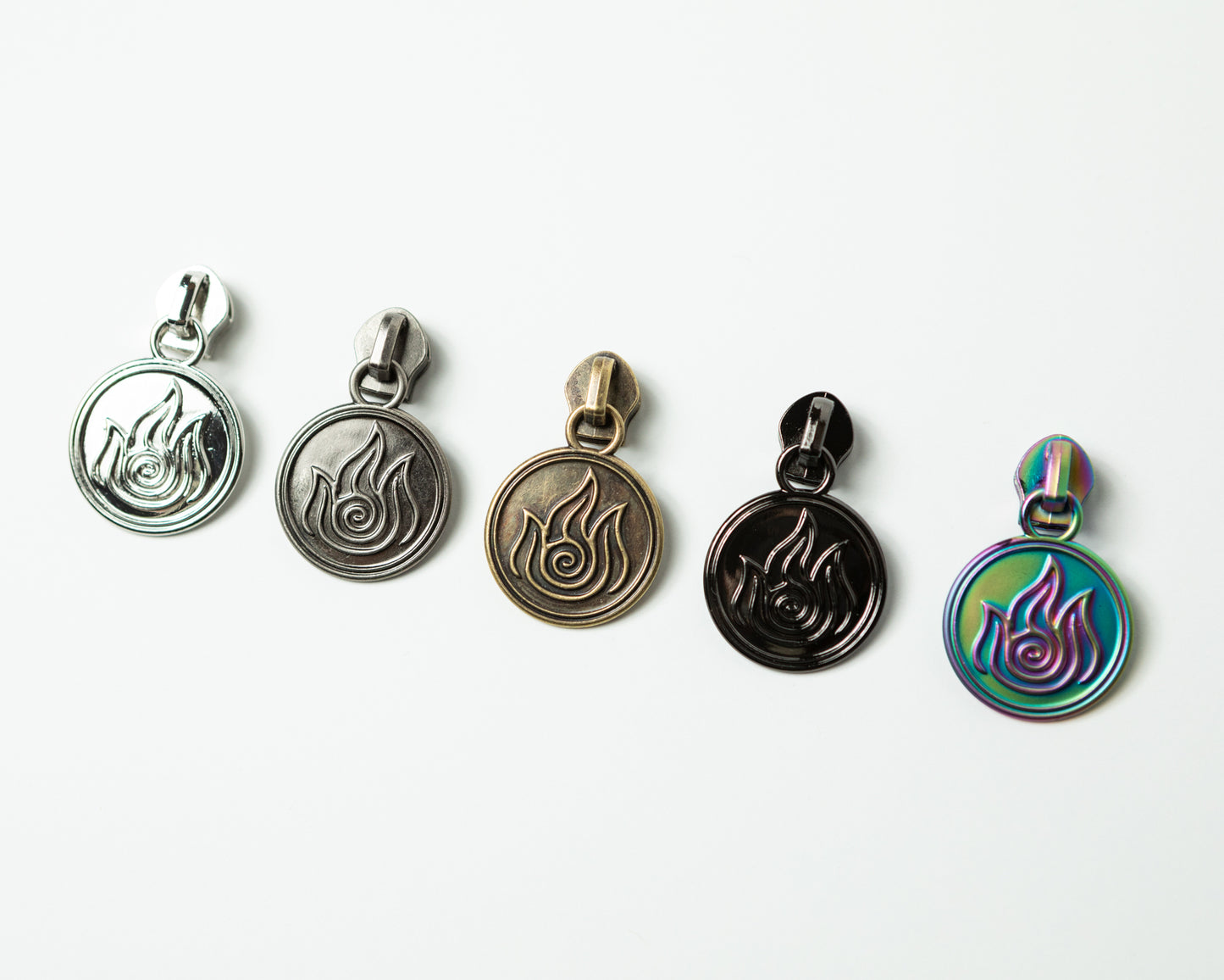 "Fire" #5 Zipper Pull