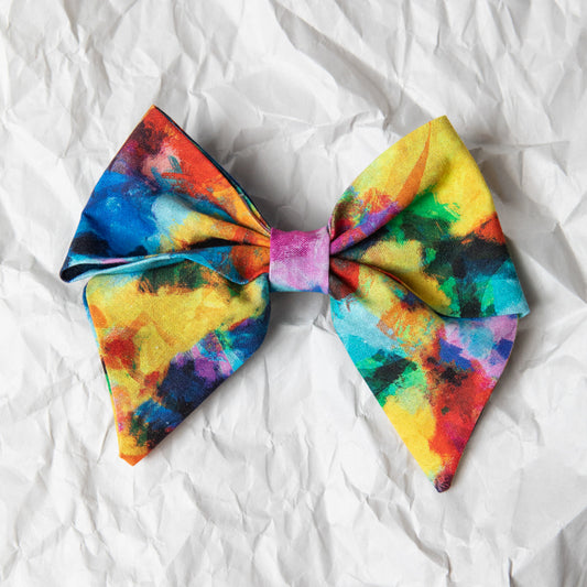 "Colorful Watercolor" Hair Bow (Made to Order)