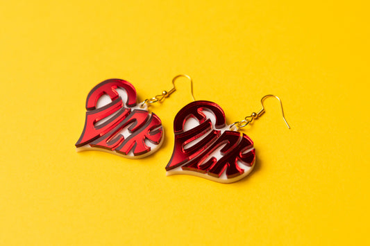 "Fuck" Heart earrings (Made to Order)
