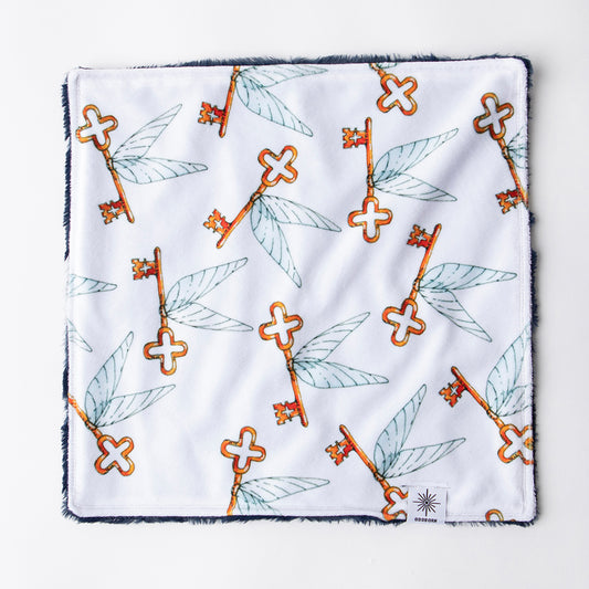This minky baby lovie or baby security blanket features the Flying Keys from Harry Potter all over the blankie